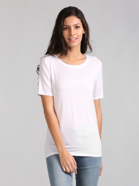 

GAP Women White Ribbed Henley Tank Top