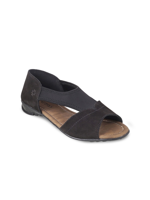 

Metro Women Black Solid Synthetic Open Toe Flats