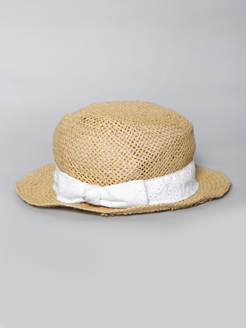 

GAP Girls Beige Eyelet Straw Fedora Hat