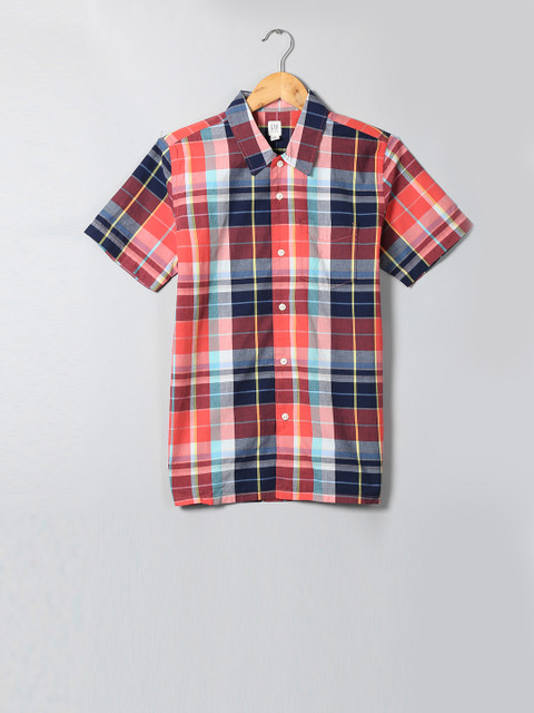 

GAP Boys Multi Plaid Madras Short Sleeve Shirt
