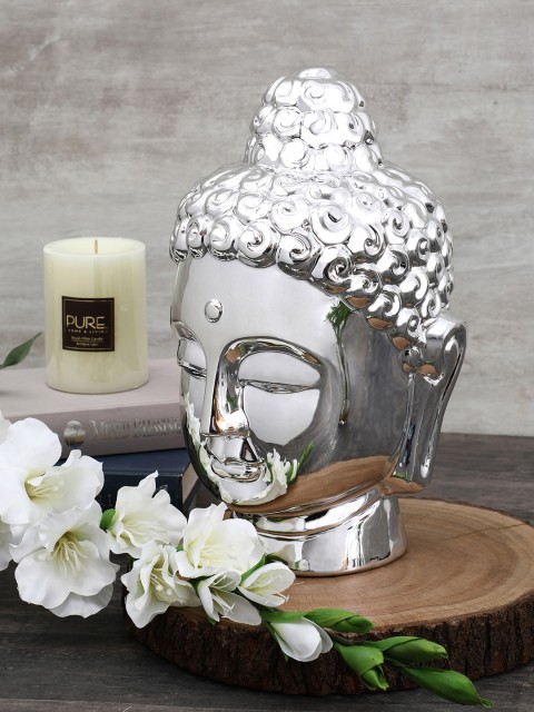 

Pure Home and Living Silver-Toned Buddha Showpiece