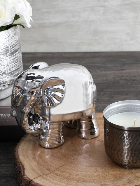 

Pure Home and Living Silver-Toned Elephant Showpiece