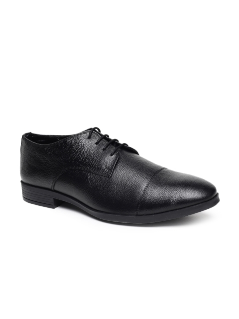 

Arrow Men Black Formal Leather Derby Shoes