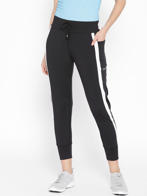 

Fitkin Women Black Solid Quick Dry Cropped Joggers