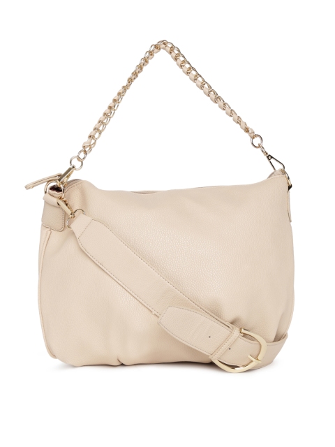 

Caprese Beige Solid Hobo Bag