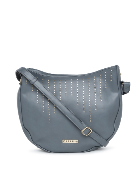 

Caprese Grey Solid Embellished Sling Bag