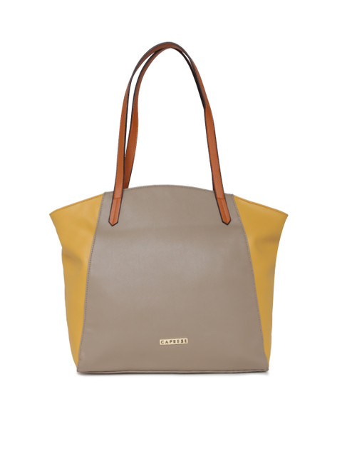 

Caprese Yellow & Brown Colourblocked Shoulder Bag