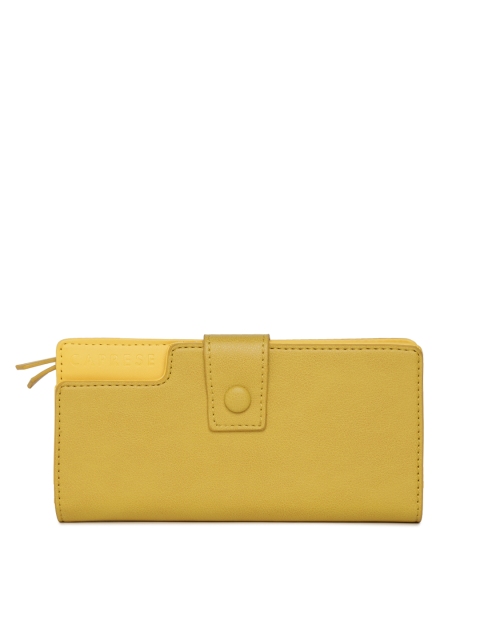 

Caprese Women Yellow Solid Zip Around Wallet