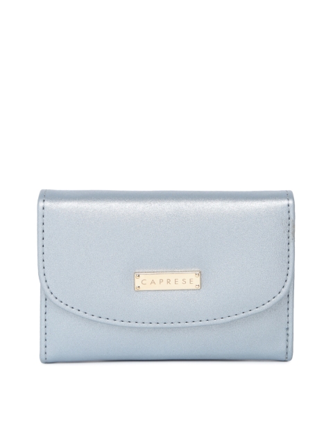 

Caprese Women Blue Solid Three Fold Wallet