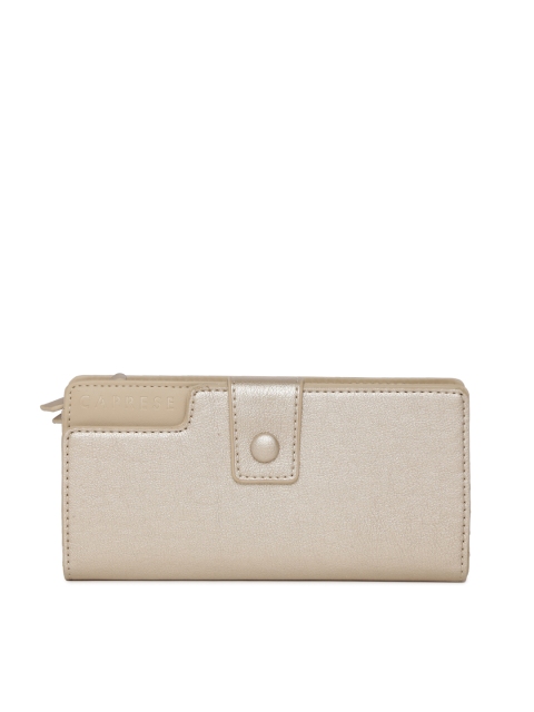 

Caprese Women Gold-Toned Solid Zip Around Wallet