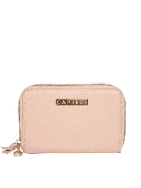 

Caprese Women Beige Solid Zip Around Passport Holder