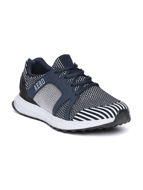

Aeropostale Men Navy Blue & White Woven Design Sneakers