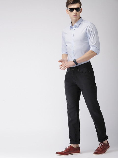 

Celio Men Blue Skinny Fit Solid Smart Casual Shirt