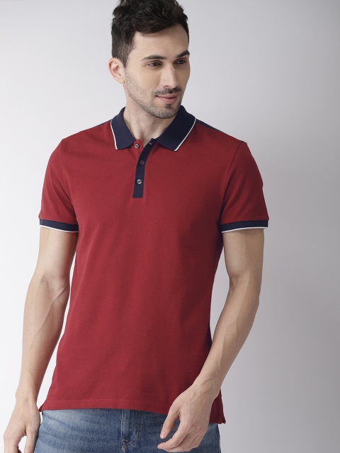 

Celio Men Red Solid Polo Collar T-shirt