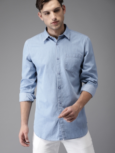 

Moda Rapido Men Blue Regular Fit Solid Casual Shirt