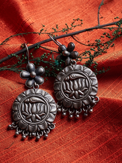 

ZeroKaata Women Silver-Toned Drop Earrings
