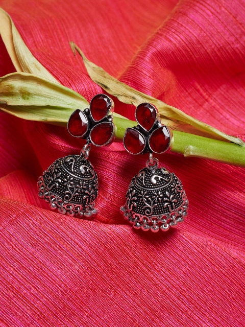 

ZeroKaata Silver-Plated Handcrafted Dome Shaped Jhumkas