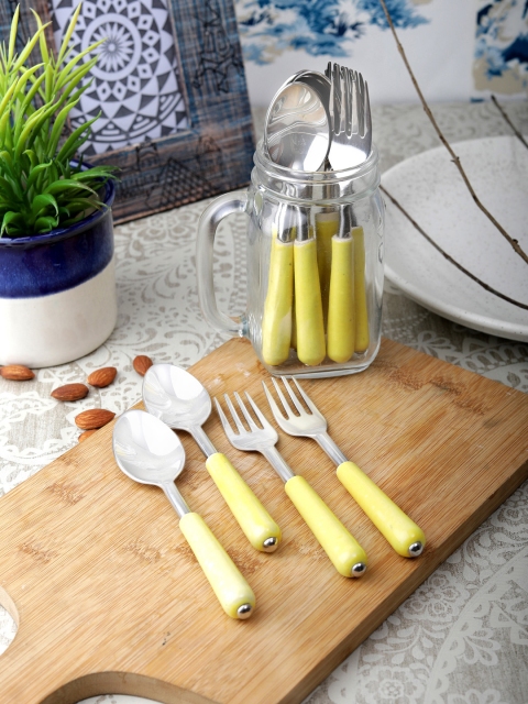 

VarEesha Set of 12 Yellow Solid Ceramic Spoon Set