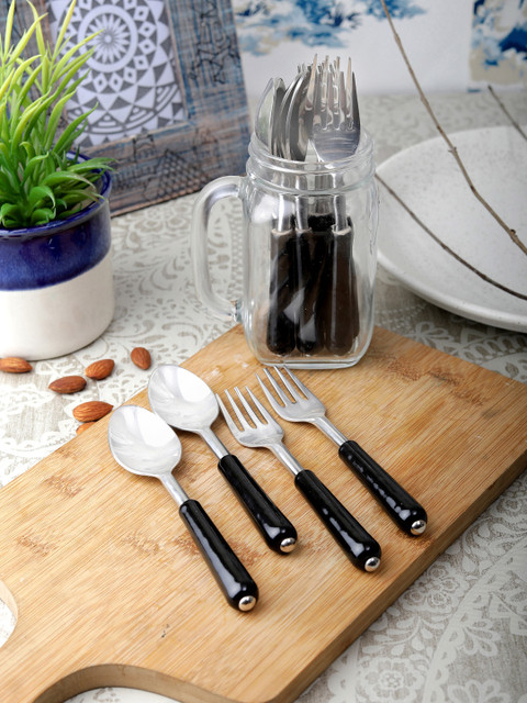 

VarEesha Set of 12 Black Solid Ceramic Spoon Set