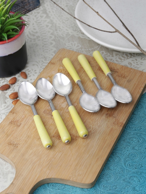 

VarEesha Set of 6 Yellow Solid Ceramic Spoon