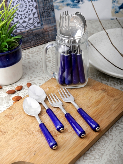 

VarEesha Set of 12 Blue Solid Ceramic Spoon Set