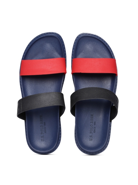 

U.S. Polo Assn. Men Red & Black Colourblocked Sliders