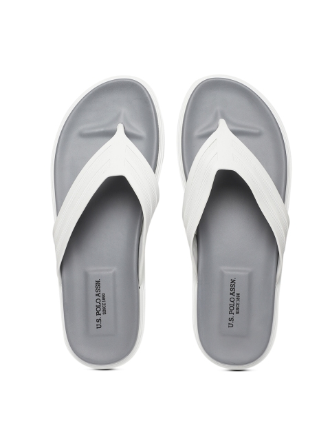 

U.S. Polo Assn. Men White Solid Thong Flip-Flops