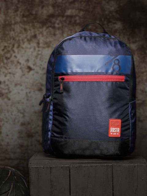 

Roadster Unisex Navy Blue Graphic Backpack