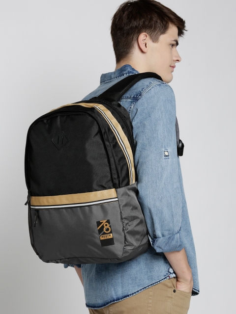 

Roadster Unisex Black & Grey Colourblocked Laptop Backpack