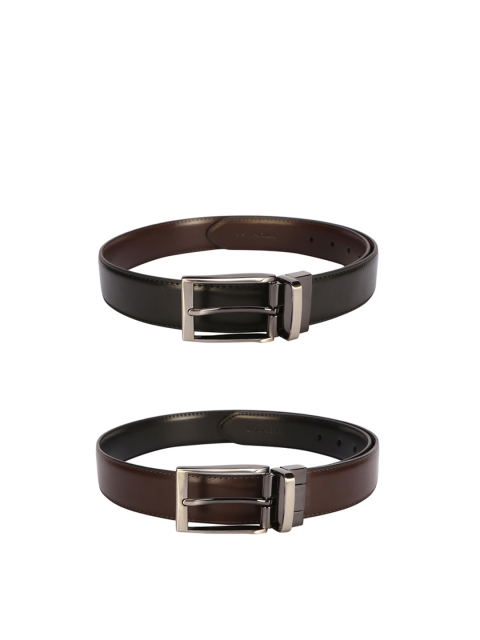 

Peter England Men Black & Brown Reversible Leather Solid Belt