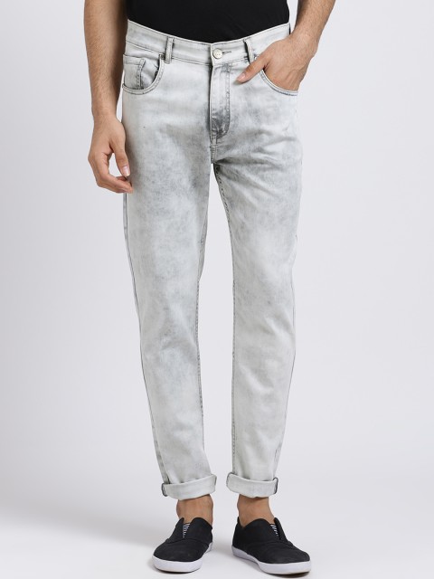 

REALM Men Grey Slim Fit Mid-Rise Clean Look Jeans