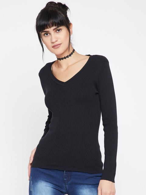 

RARE Women Black Solid Pullover