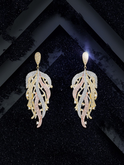 

shaze Gold-Plated Antique Circular Drop Earrings