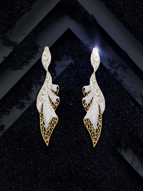 

shaze Gold-Plated Antique Circular Drop Earrings