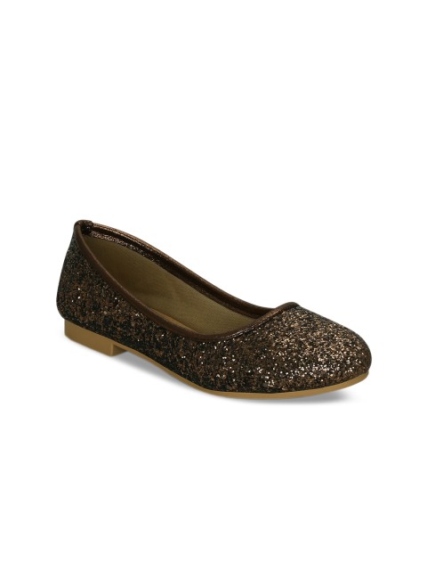 

Get Glamr Women Copper-Toned Solid Synthetic Ballerinas