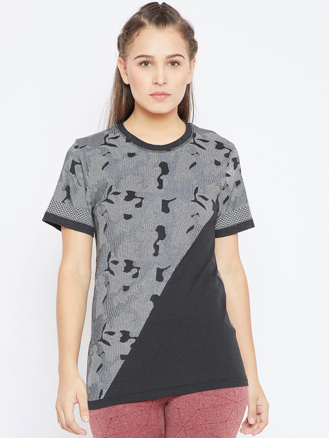 

C9 AIRWEAR Women Black Printed Round Neck T-shirt