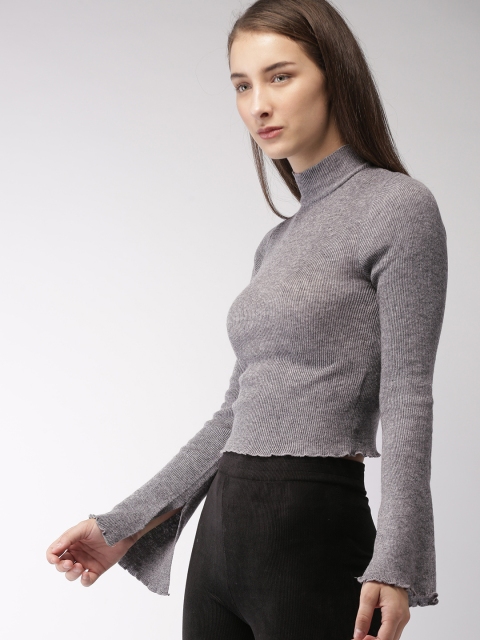 

FOREVER 21 Women Grey Solid Pullover