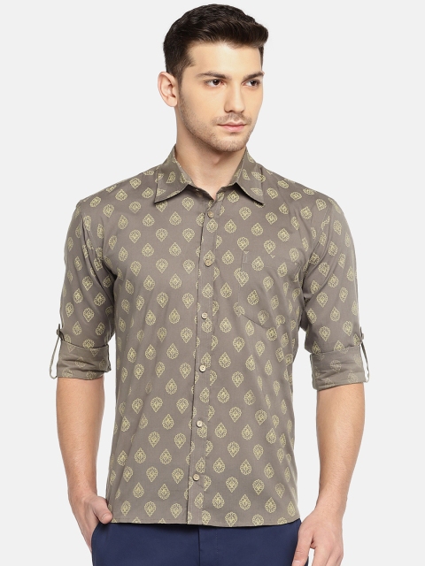 

SOHO By MAFATLAL Men Beige & Cream-Coloured Slim Fit Printed Casual Shirt