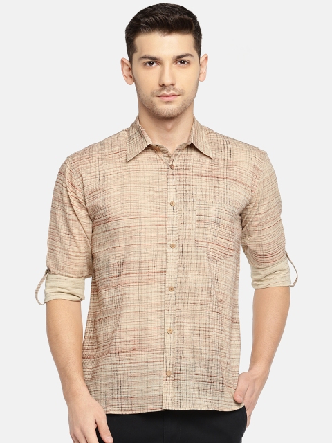

SOHO By MAFATLAL Men Rust Regular Fit Self Design Casual Shirt