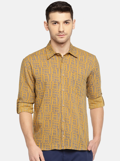 

SOHO By MAFATLAL Men Camel Brown Regular Fit Printed Casual Shirt