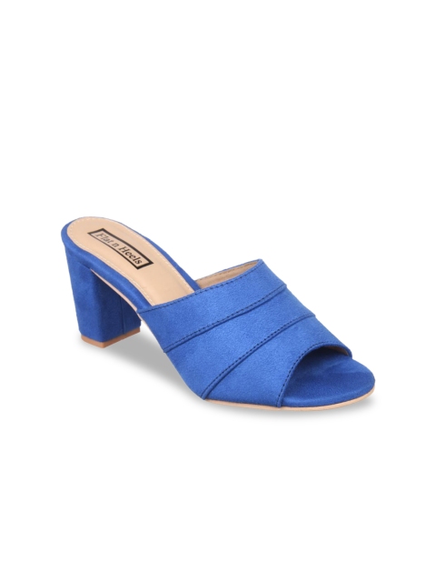 

Flat n Heels Women Blue Suede Solid Heels