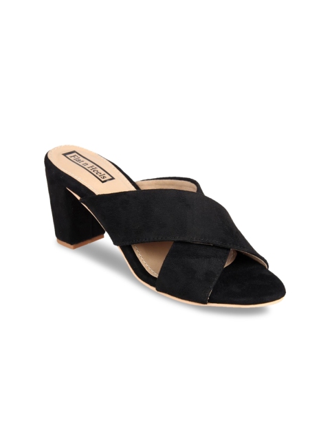 

Flat n Heels Women Black Suede Solid Heels