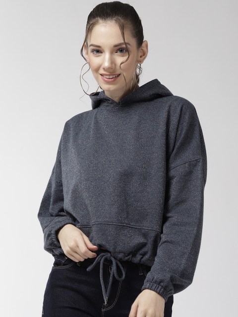 

Marks & Spencer Women Navy Blue Solid Hooded Sweatshirt