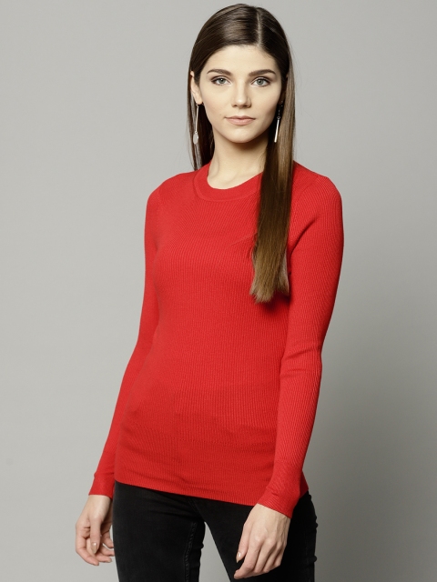 

Marks & Spencer Women Red Solid Pullover
