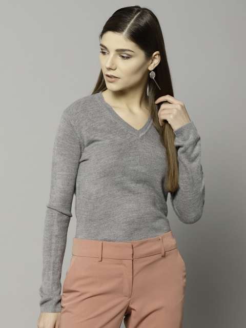 

Marks & Spencer Women Grey Melange Solid Pullover