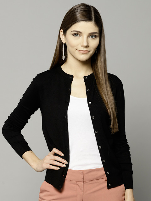 

Marks & Spencer Women Black Solid Cardigan