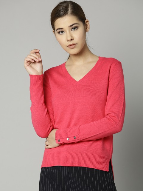 

Marks & Spencer Women Coral Pink Solid Pullover