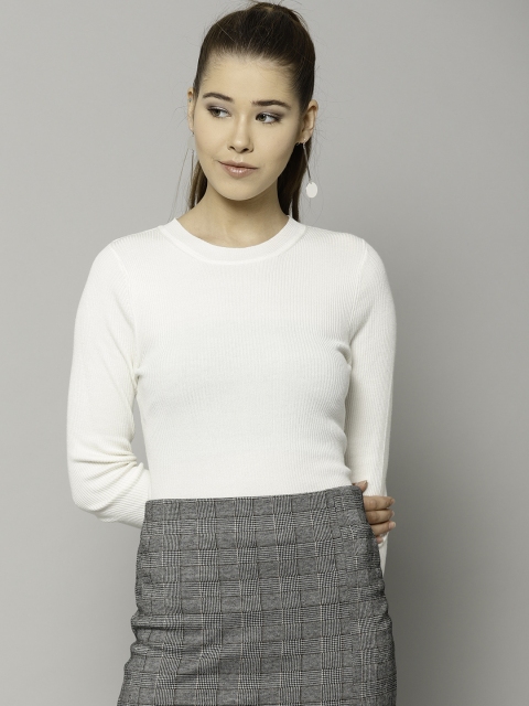 

Marks & Spencer Women Off-White Solid Pullover