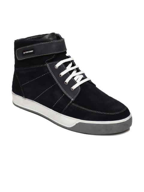 

Red Chief Men Blue Solid Synthetic High-Top Sneakers