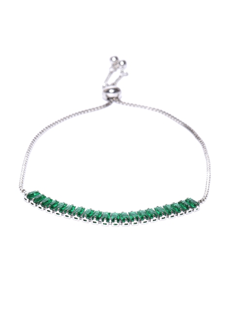 

Jewels Galaxy Green Silver-Plated Handcrafted Link Bracelet